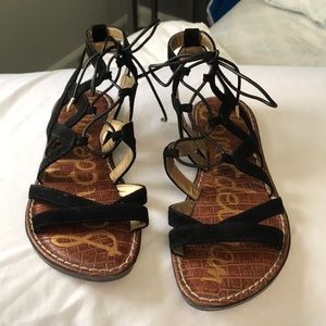 Sam Edelman Black ‘gemma’ Caged Suede Sandals